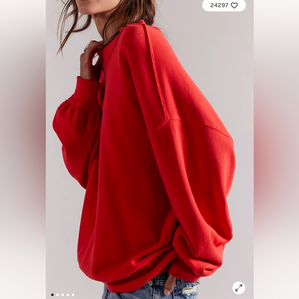 We the free fashion red sweater top
